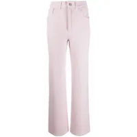 barrie pantalon texturé à taille haute - rose