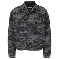 balenciaga veste en jean à imprimé camouflage - gris