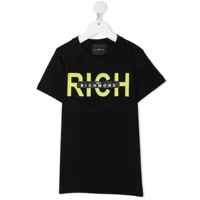 john richmond junior t-shirt à logo imprimé - noir