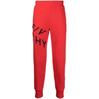 givenchy pantalon de jogging à logo brodé - rouge