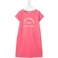 karl lagerfeld kids robe droite à logo imprimé - rose