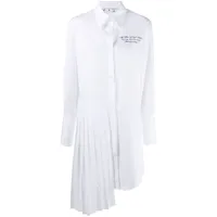 off-white robe-chemise à logo brodé - blanc