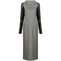 gianfranco ferré pre-owned robe longue à manches contrastantes (années 2000) - gris