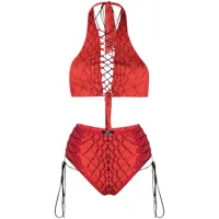 noire swimwear bikini addicted imprimé - rouge