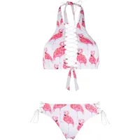 noire swimwear bikini addicted flamingo - blanc