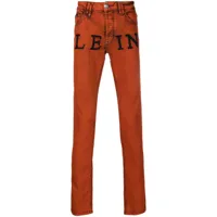 philipp plein jean iconic plein à coupe droite - orange