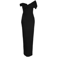 rachel gilbert robe longue asymétrique matteo à détails drapés - noir