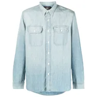 ralph lauren rrl chemise en jean illinois à boutonnière - bleu