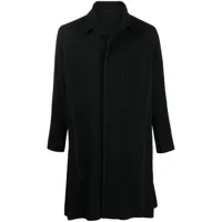homme plissé issey miyake manteau boutonné à design plissé - noir