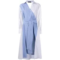 eudon choi robe-chemise à design d'empiècements - bleu