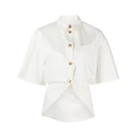 ambush cotton short sleeve shirt cloud dancer - blanc