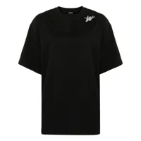 we11done t-shirt oversize à logo imprimé - noir
