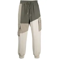 feng chen wang pantalon de jogging à design colour block - gris