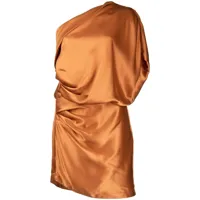 michelle mason robe courte à design à une épaule - orange