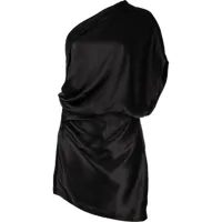 michelle mason robe courte à design à une épaule - noir
