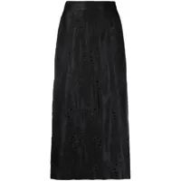 moschino pre-owned jupe évasée à broderies (années 2000) - noir