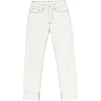 burberry jean droit à détails de coutures - blanc