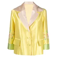 a.n.g.e.l.o. vintage cult veste à fleurs brodées (1990) - jaune