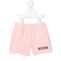 moschino kids short de jogging à logo imprimé - rose