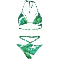 noire swimwear bikini isla à imprimé jungle - vert