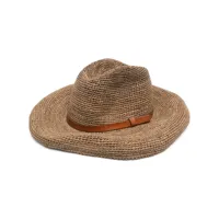 ibeliv chapeau safari à design tressé - marron