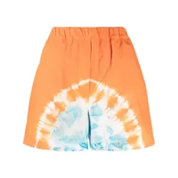 msgm short de jogging à imprimé tie dye - orange