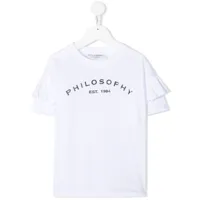 philosophy di lorenzo serafini kids t-shirt à logo imprimé - blanc