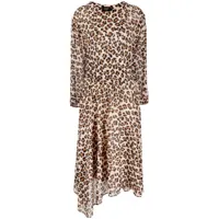 liu jo robe asymétrique à imprimé léopard - tons neutres