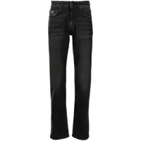 versace jeans couture jean slim à effet délavé - noir