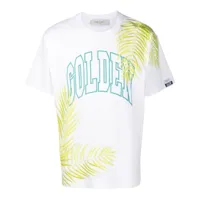golden goose t-shirt golden à logo imprimé - blanc
