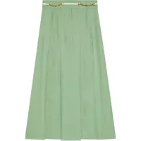 gucci jupe plissée à détail de chaîne - vert