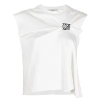 goen.j t-shirt crop à logo brodé - blanc