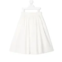 fendi kids jupe trapèze à design plissé - blanc