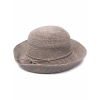 helen kaminski chapeau provence en raphia - gris