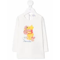 monnalisa x winnie the pooh t-shirt à logo brodé - blanc