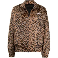 pushbutton veste à motif léopard - marron