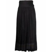 a.n.g.e.l.o. vintage cult jupe mi-longue à design froncé (années 2000) - noir