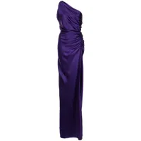 michelle mason robe longue à design à une épaule - violet