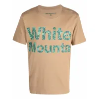 white mountaineering t-shirt à logo imprimé - tons neutres
