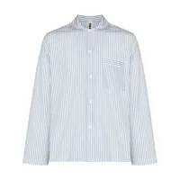 tekla chemise de pyjama rayée en popeline - blanc