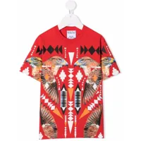 marcelo burlon county of milan kids t-shirt cross falco en coton - rouge