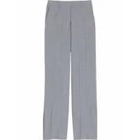 off-white pantalon droit à plis marqués - gris