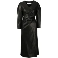 proenza schouler white label robe portefeuille en cuir artificiel - noir