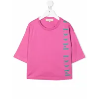 pucci junior t-shirt à logo imprimé - rose