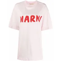 marni t-shirt à logo imprimé - rose
