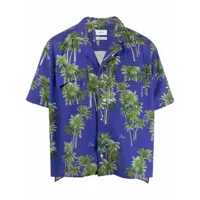 rhude chemise à imprimé palmier - bleu