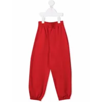 balenciaga kids pantalon de jogging sarouel à taille haute - rouge