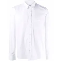 balmain chemise à logo brodé - blanc