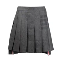 thom browne jupe plissée à 4 bandes signature - gris
