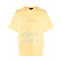 we11done t-shirt à logo imprimé - jaune